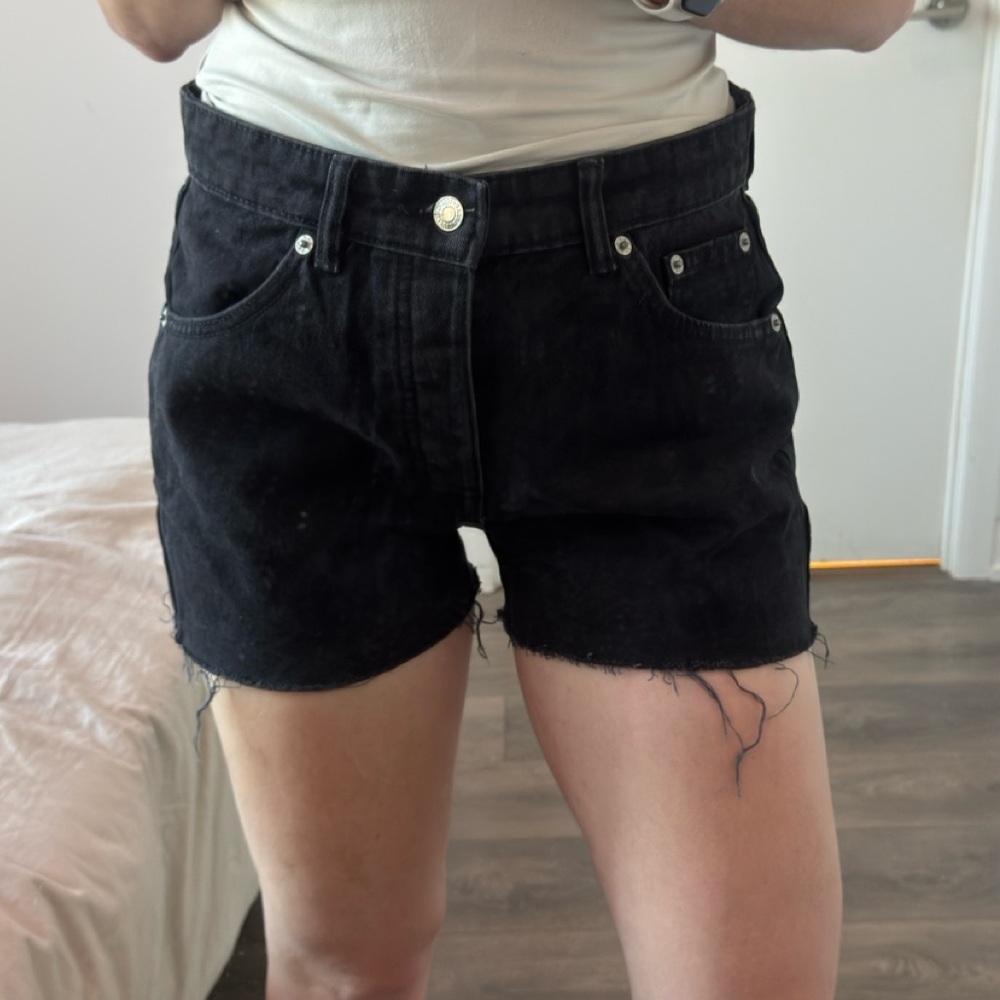 Women's Black Denim Shorts